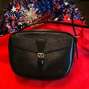 Louis Vuitton black cross body handbag.